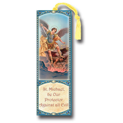 Saint Michael 2.25" x 6" Laminated Tasseled Bookmark