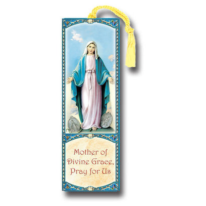 Our Lady of the Miraculous Medal 2.25" x 6" Laminated Tasseled Bookmark