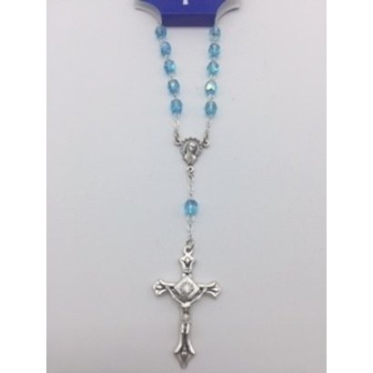 6mm Aqua Auto Rosary