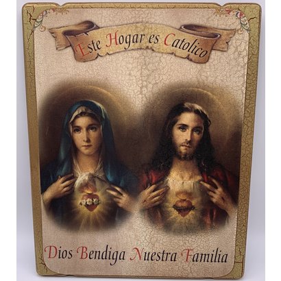 Twin Hearts Blessing 8x10 Wall Plaque In Spanish