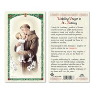 Unfailing Prayer to St. Anthony Laminated Holy Card Made in Italy
