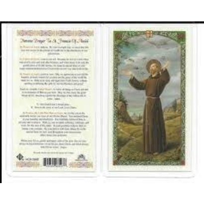 Novena Prayer to St. Francis of Assisi Laminated Holy Card