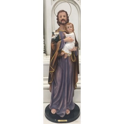 24" Wooden Base St. Joseph Statue from Luciana Series