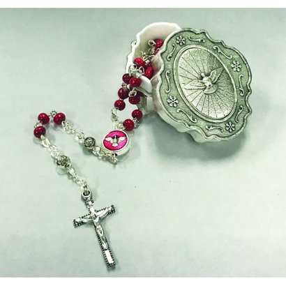 Confirmation Rosary with Metal Rosary Case