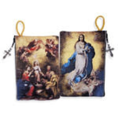 The Immaculate Conception & Holy Family Tapestry Rosary Icon Pouch