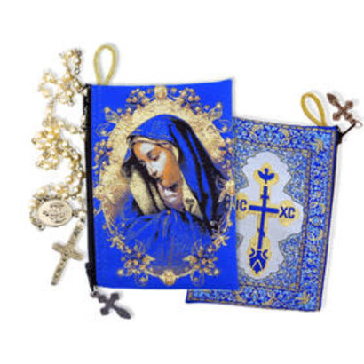 Virgin Mary of Sorrows Icon Rosary Pouch