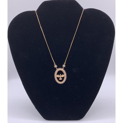 Holy Spirit Rose Gold Plated Necklace with Rhinestones