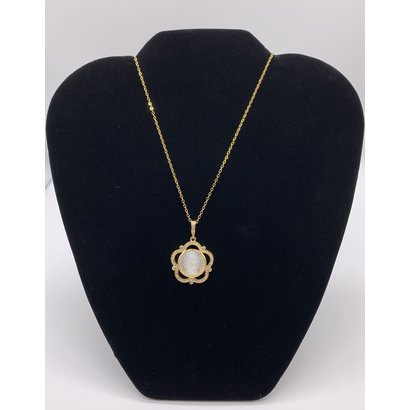 Our Lady Of Guadalupe Shell Necklace on Gold PLate Chain