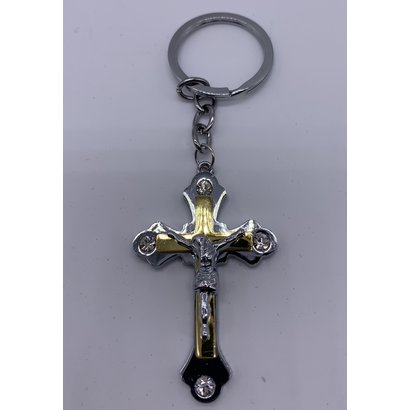 Two-Toned Crucifix Key Chain