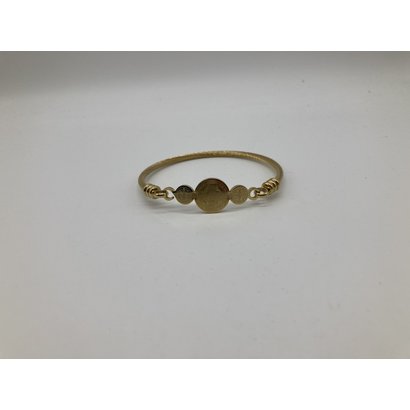 St. Benedict Gold Plated 3 Medal Bangle Bracelet