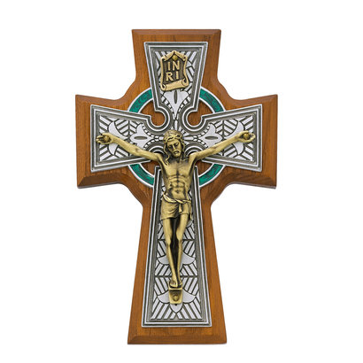 WALNUT CELTIC CRUCIFIX, 5 1/2"