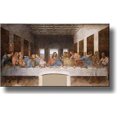 Last Supper, 20" x 37 1/2", Da Vinci, Real Gold Leaf Frame, Made in Italy