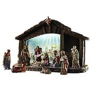 Nativity Set with Lighted Stable