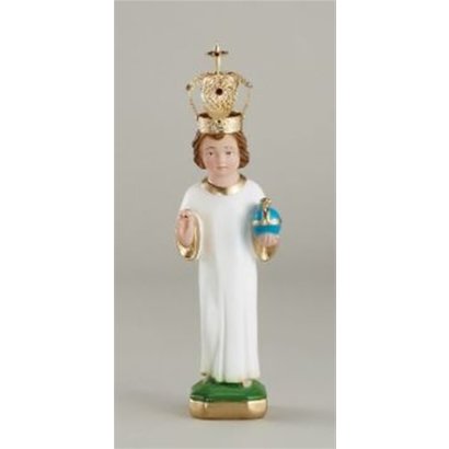 8" Infant of Prague Statue to Dress With Metal Crown - Made in Italy