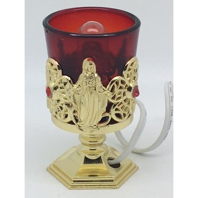Electric Votive Candle Stand Infant Prague and Our Lady Accents