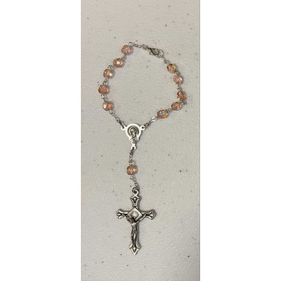 Auto Rosary, Pink Crystals
