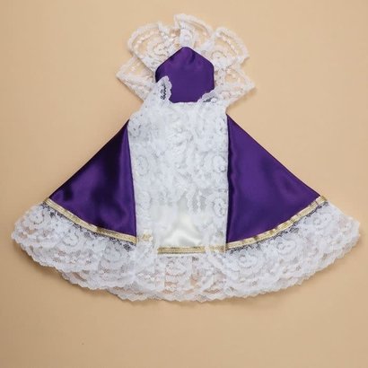 12" Infant of Prague Purple Satin Dress