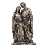 Holy Family, 1pc, lightly hand-painted cold cast bronze, 5x10".