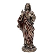 Sacred Heart of Jesus, lightly hand-painted cold cast bronze, 8".