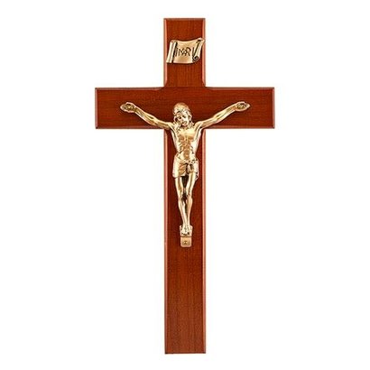 Cherry Finish Crucifix 10"
