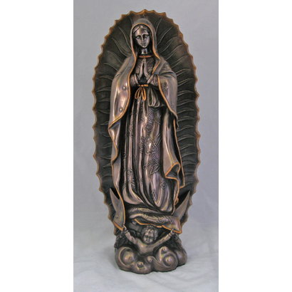 Our Lady of Guadalupe in Cold-Cast Bronze Statue, 19.5".