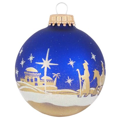 2 5/8" Ball Ornaments - Glitter Bethlehem Scene Multi