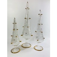 Fair Trade, Made in Egypt, Blown Glass Tabletop Christmas Tree with Gold - Tall
