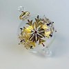Fair Trade,  Made in Egypt, Blown Glass Ornament - Gold Snow Flake with Colors