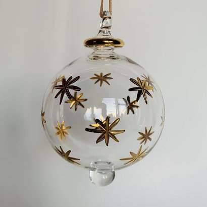 Fair Trade, Made in Egypt, Blown Glass Ornament - Gold Stars