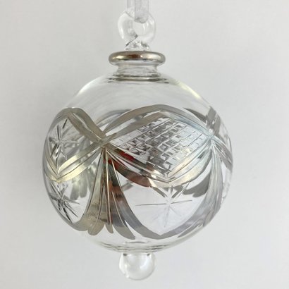 Fair Trade, Made in Egypt, Blown Glass Ornament - Silver Garland