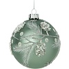Blown glass ball ornament, pale matte turquoise