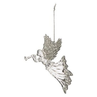 clear plastic glittered angel ornaments