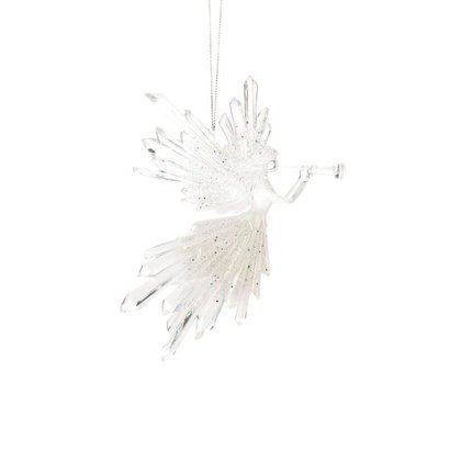 Clear Handing Glittered Ornament