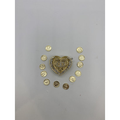 ARRA GOLD HEART RHINESTONE