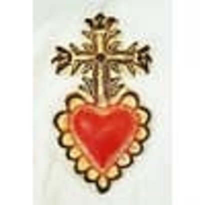 Clay Heart With Spiked Cross