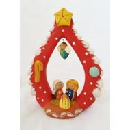 Ceramic Nativity Tree- Red