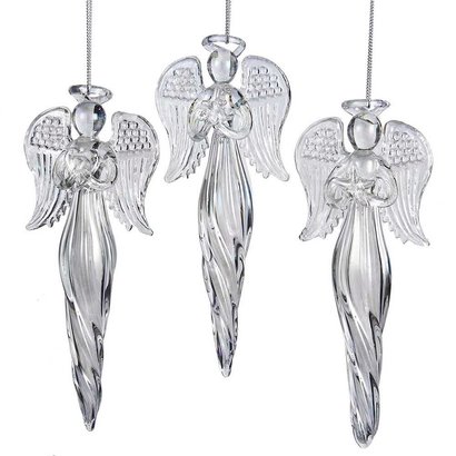 6" Glass Angel Ornament Assorted