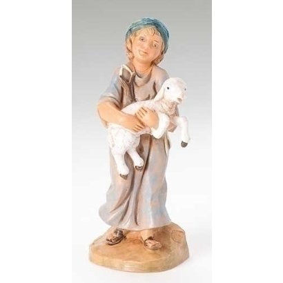 5" SCALE SILAS, BOY SHEPHERD W/SHEEP; NATIVITY FIGURE