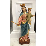 Our Lady Help of Christians 18" Statue, Hand Painted in South America