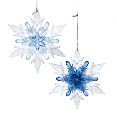 Blue Clear Snowflake Ornament