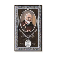 Genuine Pewter Saint Pio Medal with Stainless Steel chain