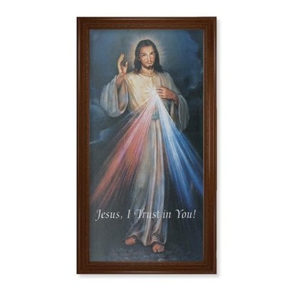 Beveled Walnut Finish Frame-Divine Mercy 24" x 31"