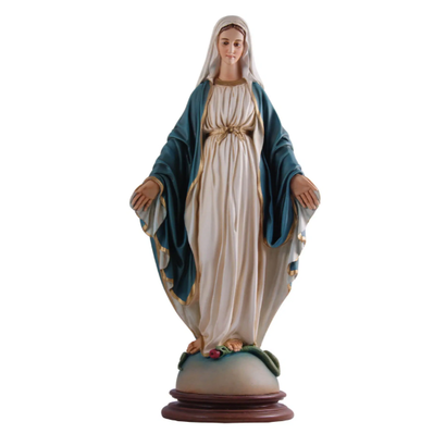 17" Our Lady of Grace, Handpainted in South America