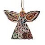 Recycled Paper Angel Christmas Ornament, Handmade in Vietnam