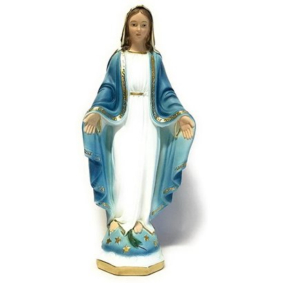 Miraculous Madonna Glow in the Dark, Plaster Statue 22cm, Made in Italy