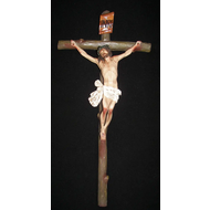 Crucifix 18" (Agonizing), Hand Painted in South America