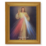 Gold Leaf Finish Beveled Frame With Divine Mercy, 8 x10
