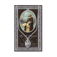 Genuine Pewter Saint Dominic Medal,  With Stainless Steel Chain.