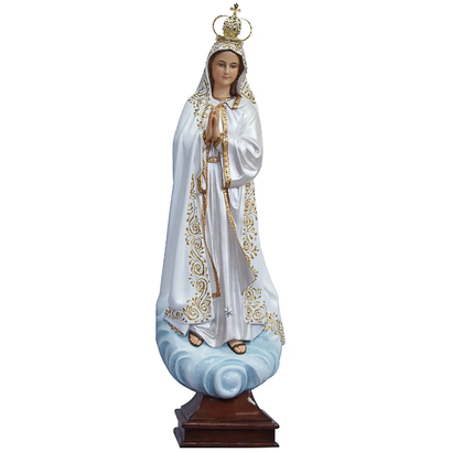 Our Lady of Fatima Statue, 33" (Fancy), Hand Painted in South America