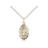 Miraculous Medal 14kt Gold Filled with Light Curb Chain 18"